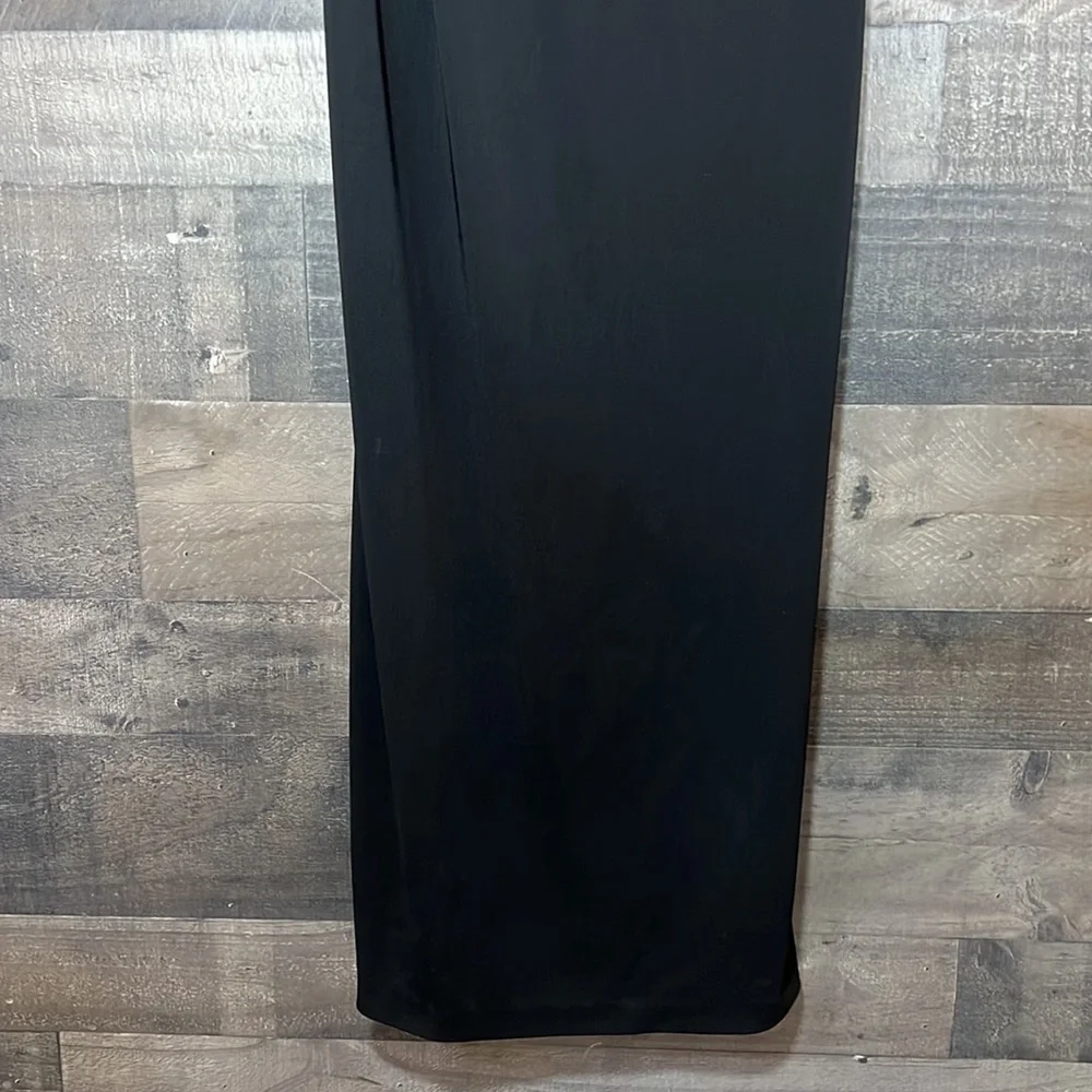 Beautiful Black with Green Flowers Maxi Dress - Picture 3 of 8